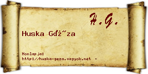 Huska Géza névjegykártya
