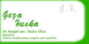 geza huska business card